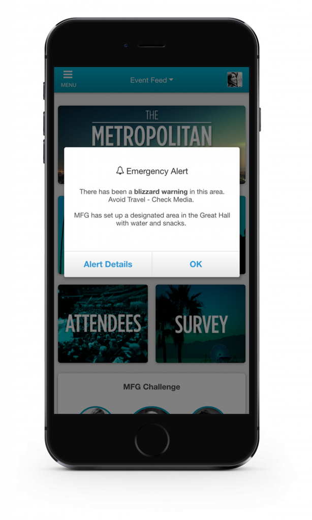 Using event security technology with an app