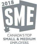 Logo for the Top Small and Medium Employers 2018 Award that Eventmobi won