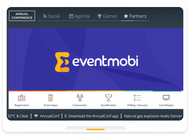 Digitale Beschilderung Sponsoren Screen EventMobi