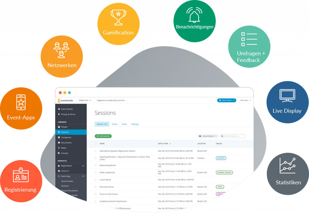 EventMobi: Registrierung, Event-App, Virtuelles Eventportal