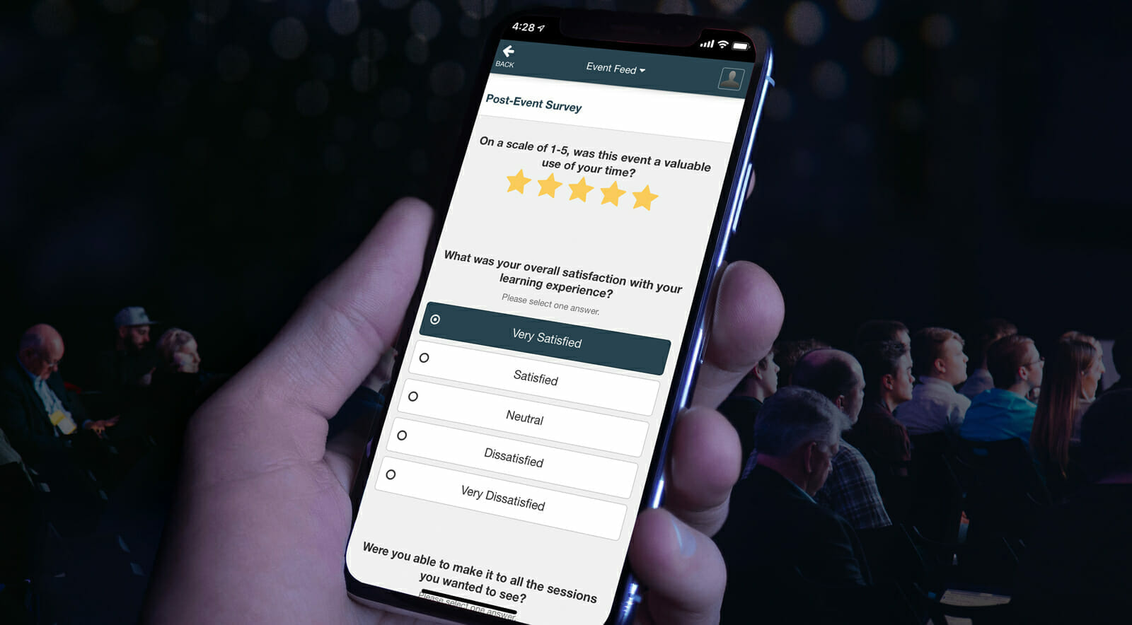 feedback survey on an event app