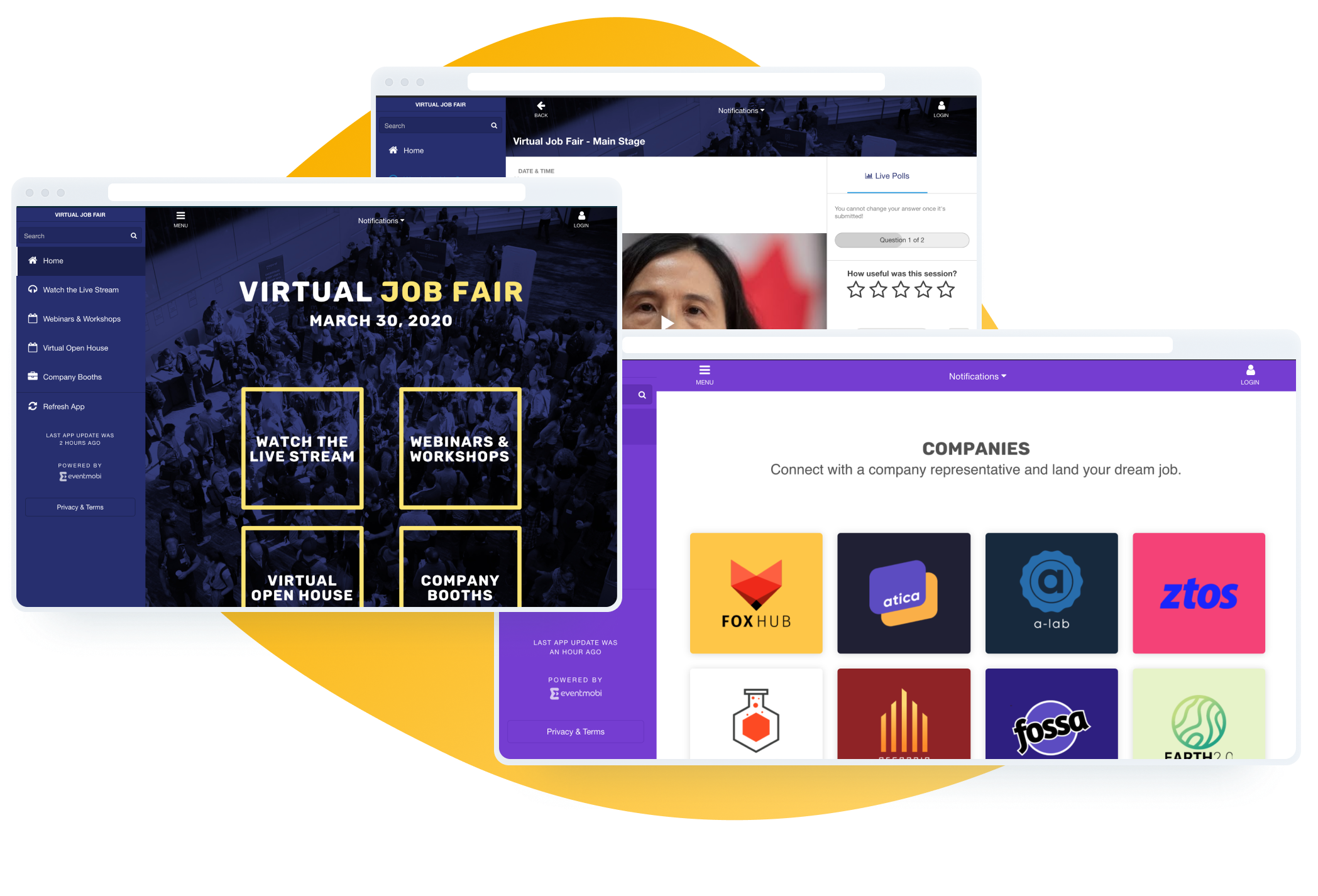 Virtual booth for virtual event