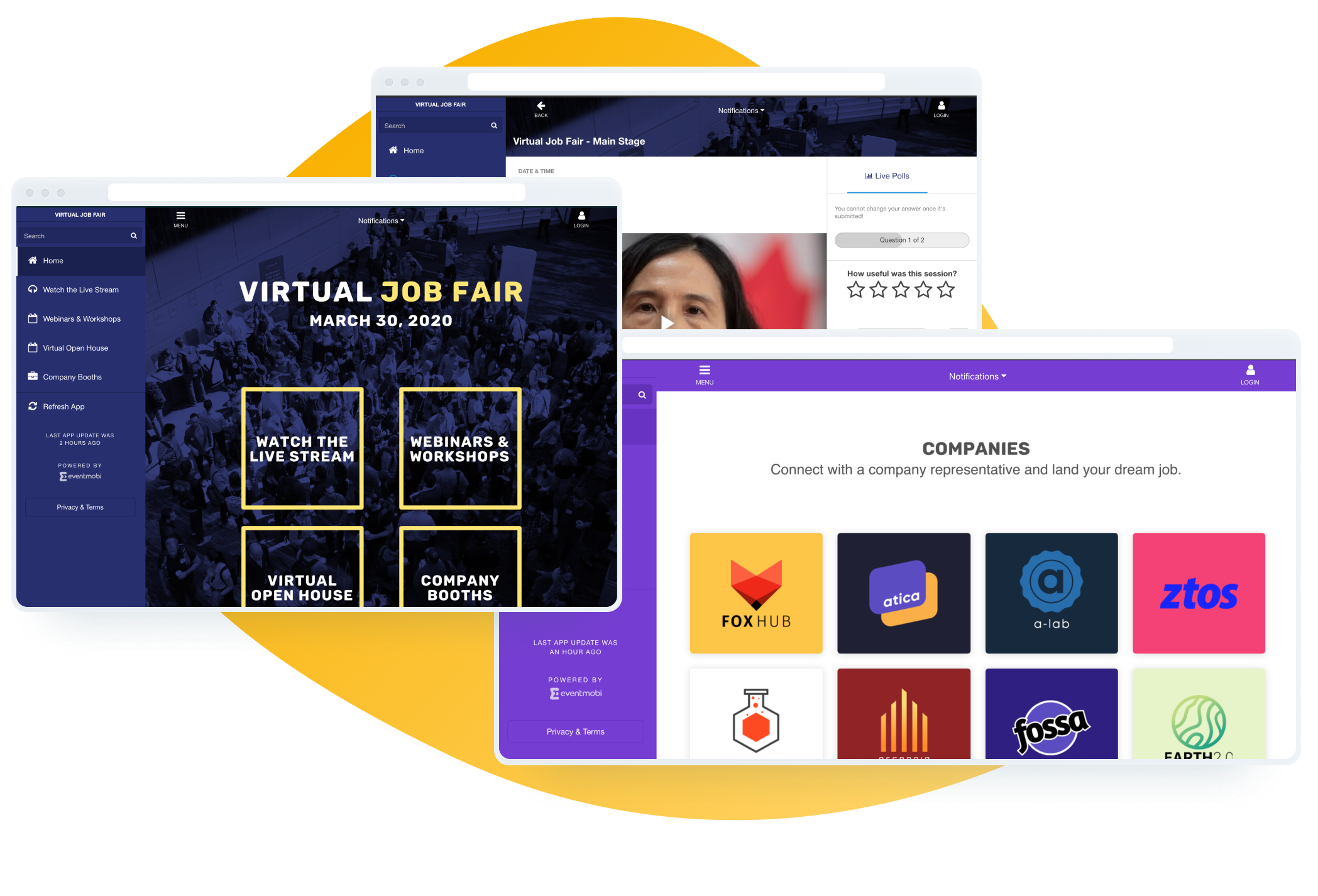 Virtual booth for virtual event