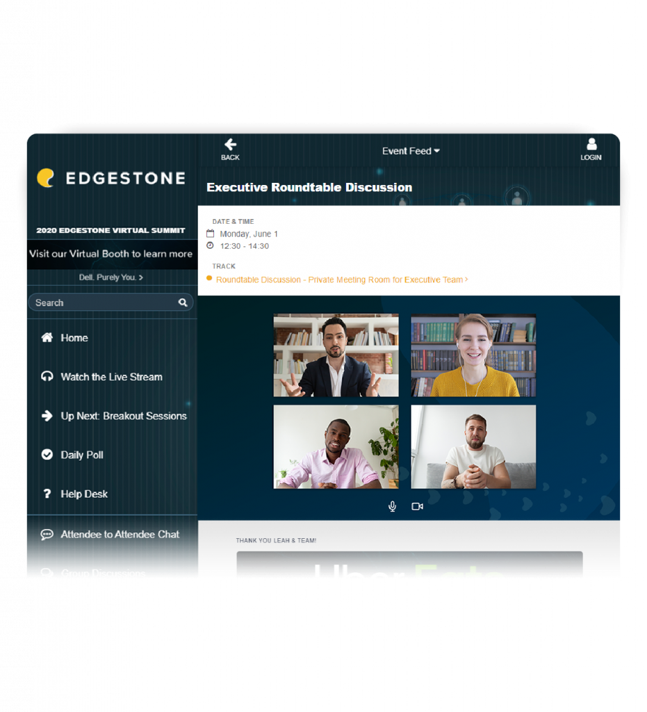 Auf virtuellen Events können Gesprächsrunden per Video stattfinden