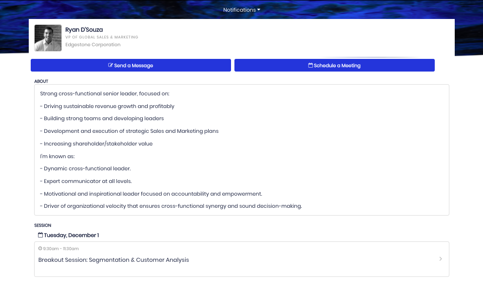 Personal Profiles help attendees and speakers connect
