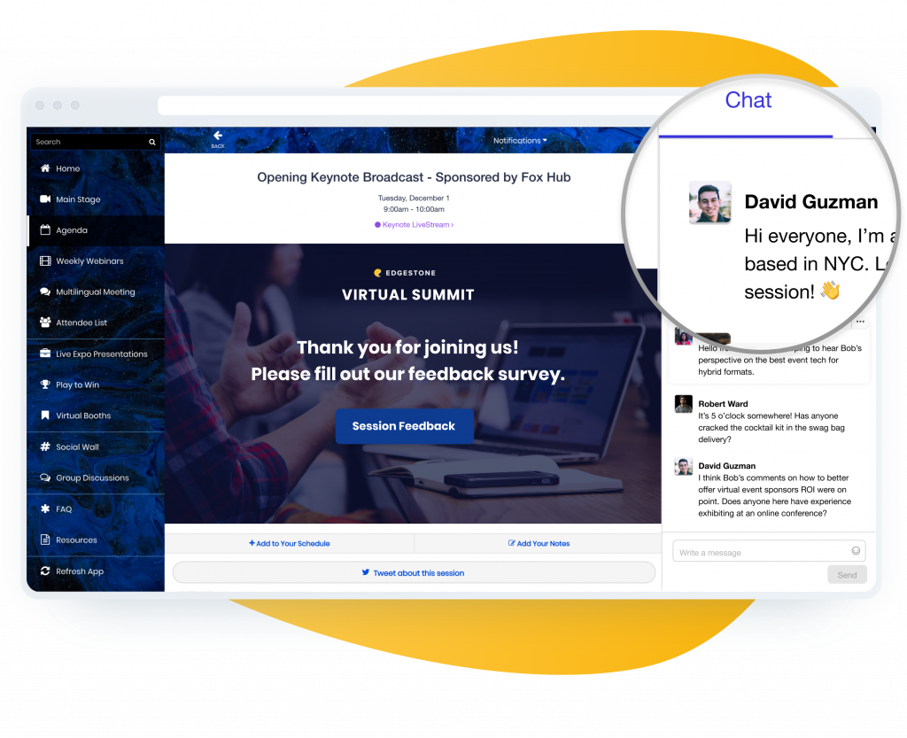 Virtual Keynote with Session Chat