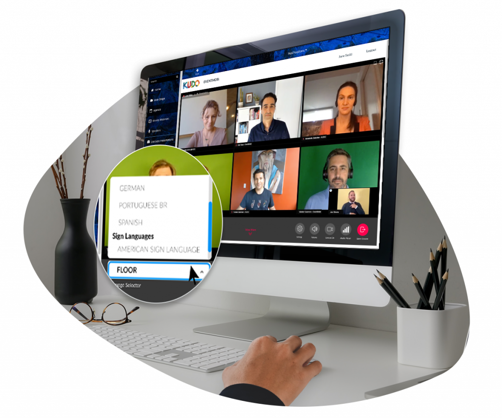 Multilingual session in progress with language selection highlighted