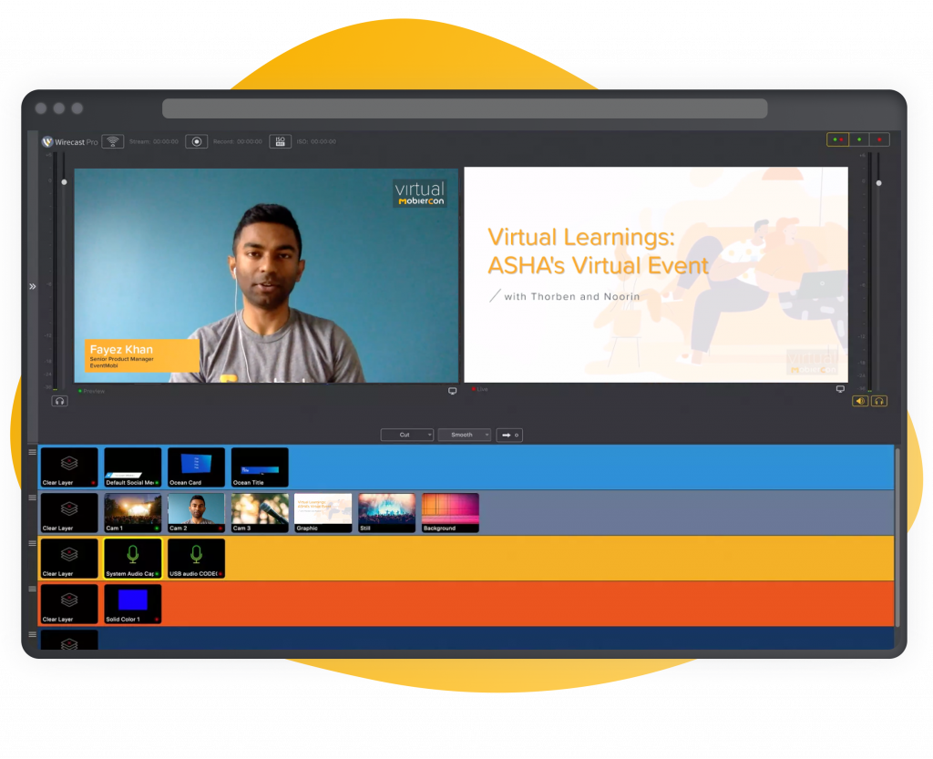 A window of virtual conference production software