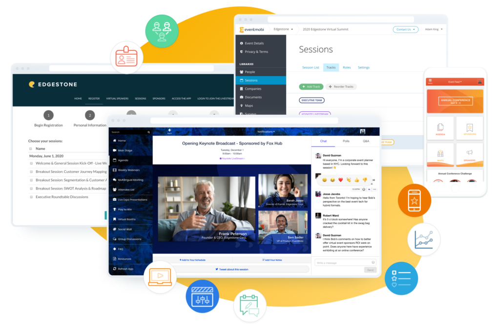 Platform with App, Virtual Space, Reg, and Experience Manager