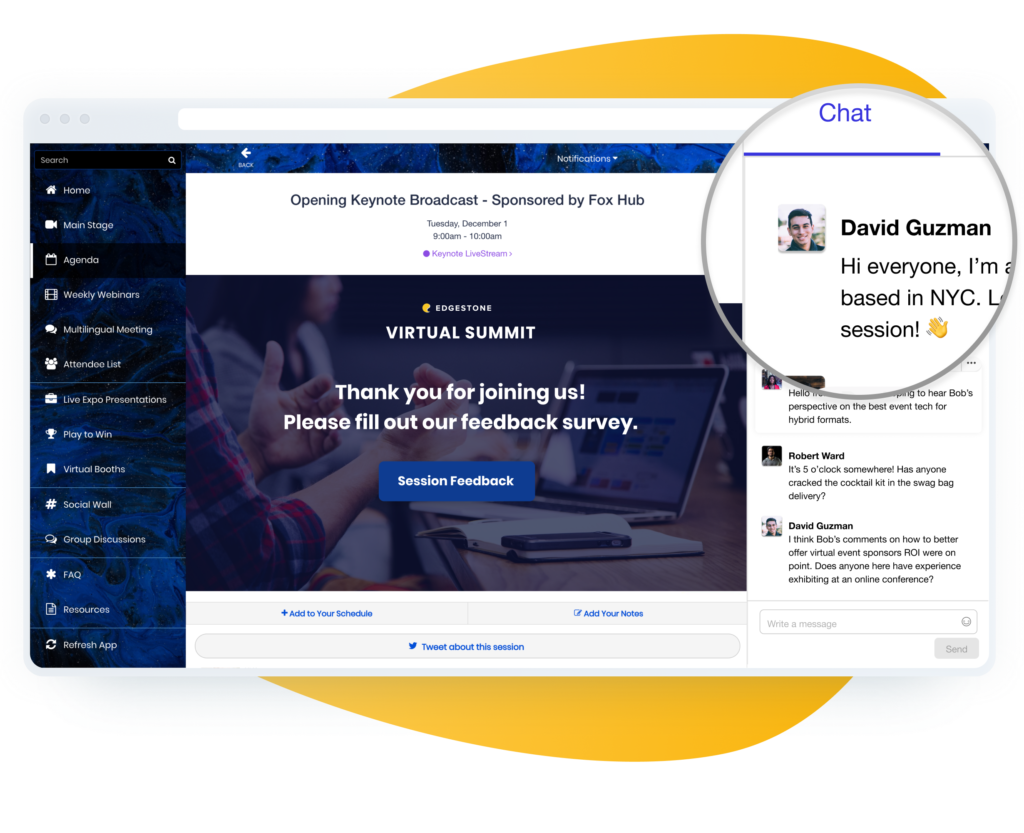 Virtueller Vortrag mit Livestream-Chat