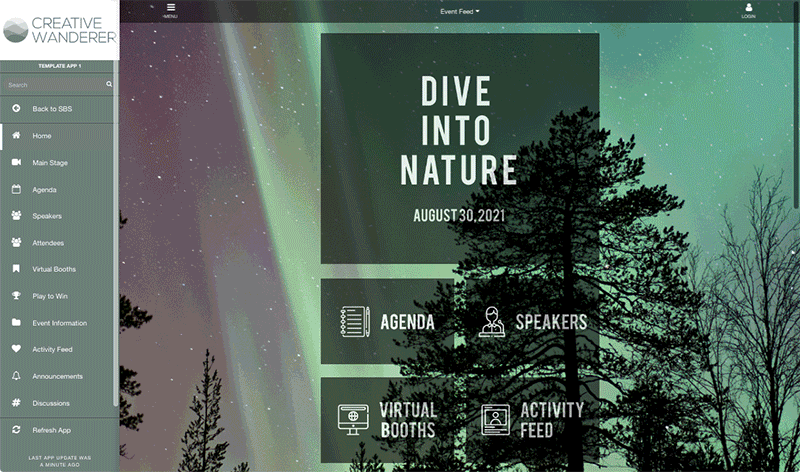 EventMobi allows you to use an animated background