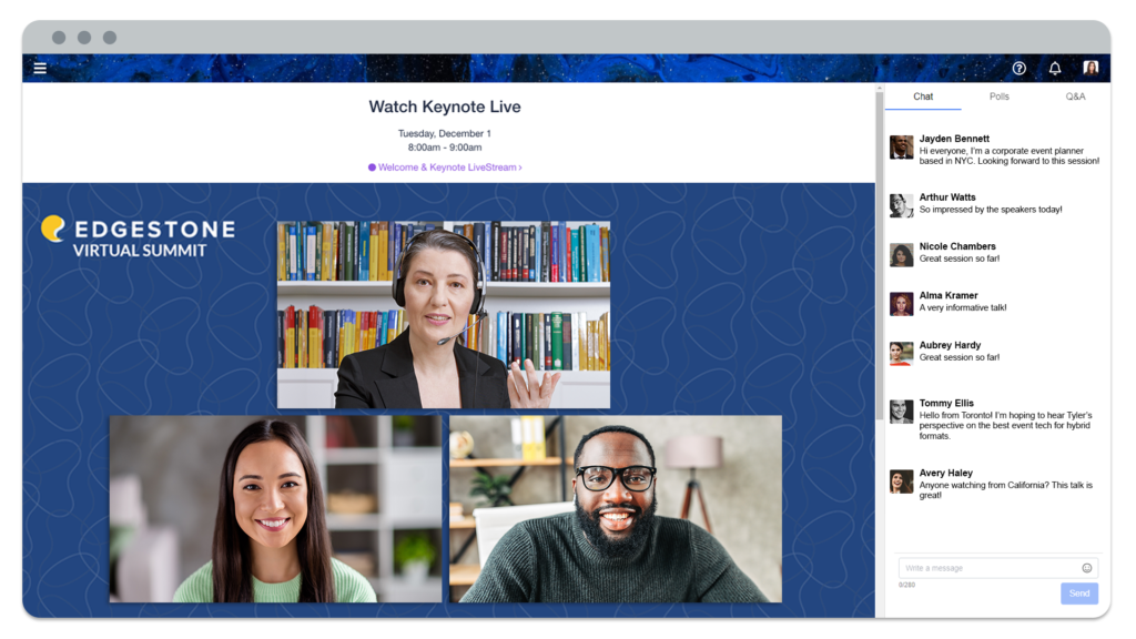 Virtuelle Eventplattform mit Livestream-Produktion