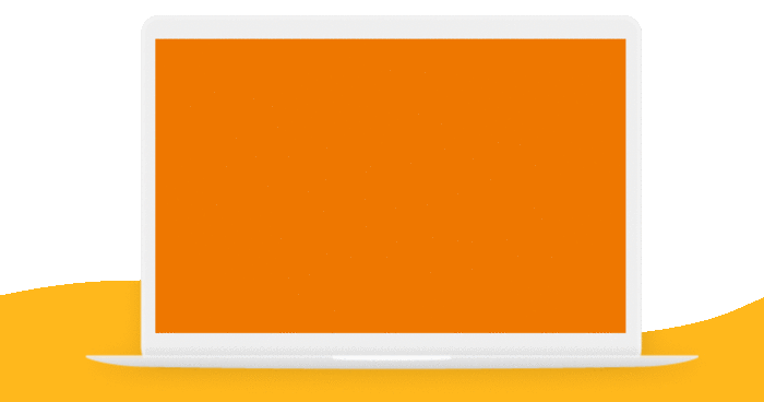 Ein animiertes GIF zeigt einen Laptop mit einem orangenen Bildschirm. Darauf erscheint ein Banner mit der Aufschrift "Food for Thought" und darunter ein Button "Join Livestream".