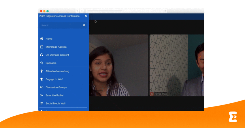 Um sich aus der Ferne zu vernetzen, nutzen die virtuellen Teilnehmer die Video-Chat-Funktion der hybriden Eventplattform von EventMobi.
