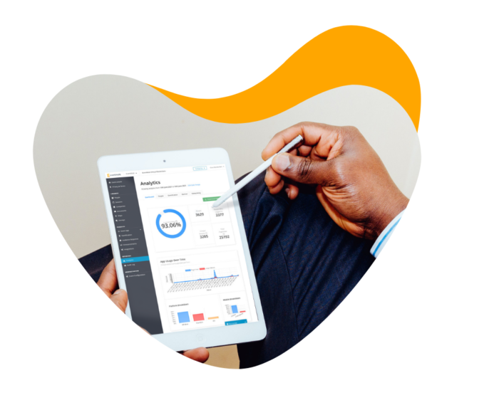 An event planner browser event analytics using a tablet