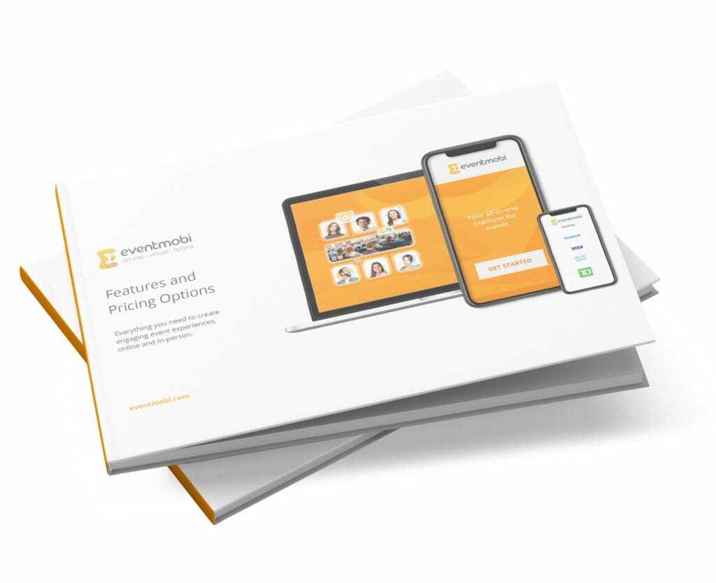Event Platform Pricing and Event App Pricing and Packages eBooklets stacked (PDF cover)
