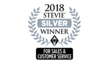 2018 Stevie Silver Winner for Sales & Customer Service