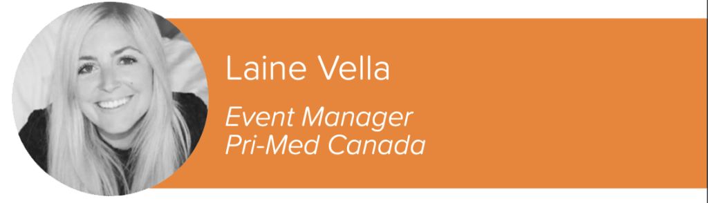 A professional headshot of Laine Vella, Pri-Med Canada's event manager. 