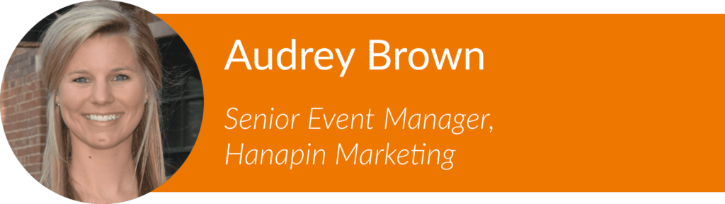 A professional headshot of Audrey Brown, Senior Event Manager at Hanapin Marketing.
