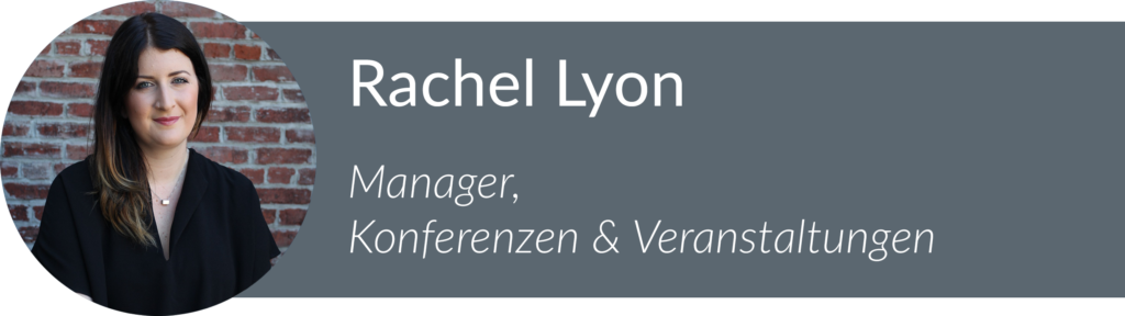 Berufliches Porträtfoto von Rachel Lyon, Managerin für Konferenzen und Events der CSAE.