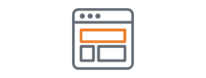 Stylized icon of website layout grid