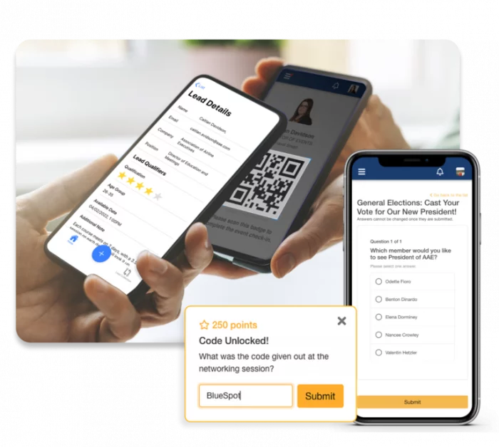 Lead-Capture auf einem Event mit einem Smartphone