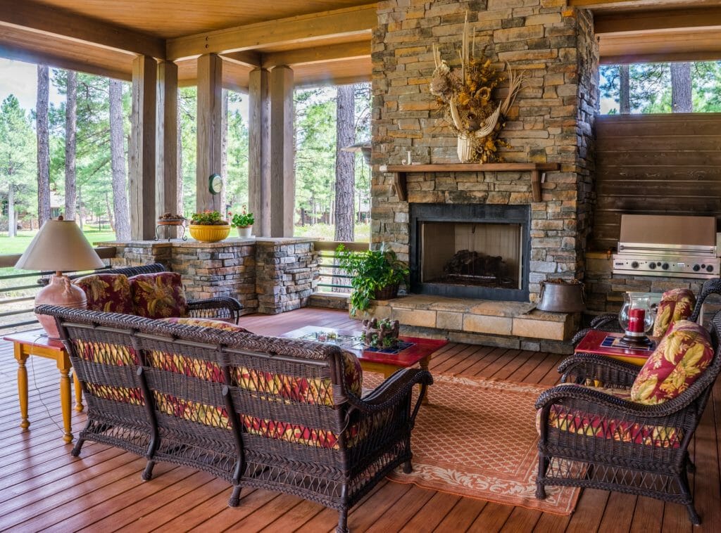 Indoor Fireplace with seating