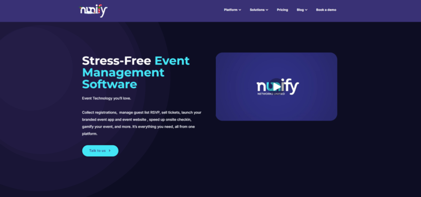 Nunify's homepage