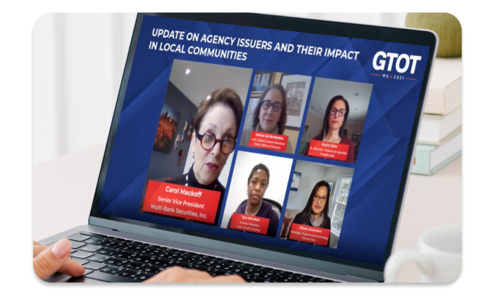 A panel discussion from GTOT's virtual seminar on an attendee's laptop.