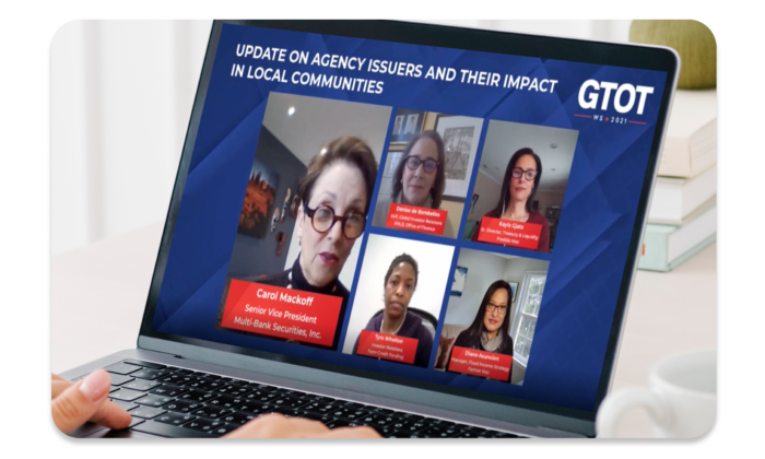 A panel discussion from GTOT's virtual seminar on an attendee's laptop.