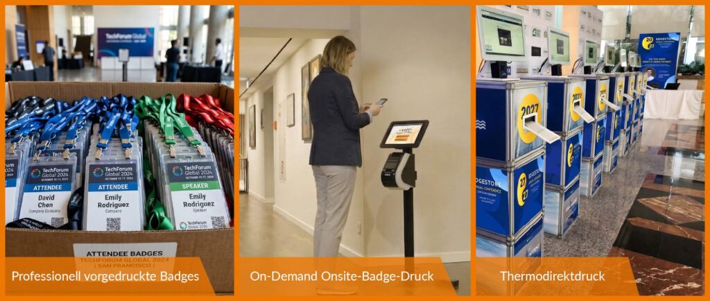 Badge-Druckmethoden im Vergleich: Vorgedruckte Badges, On-Demand Onsite-Badge-Druck, Thermodirektdruck
