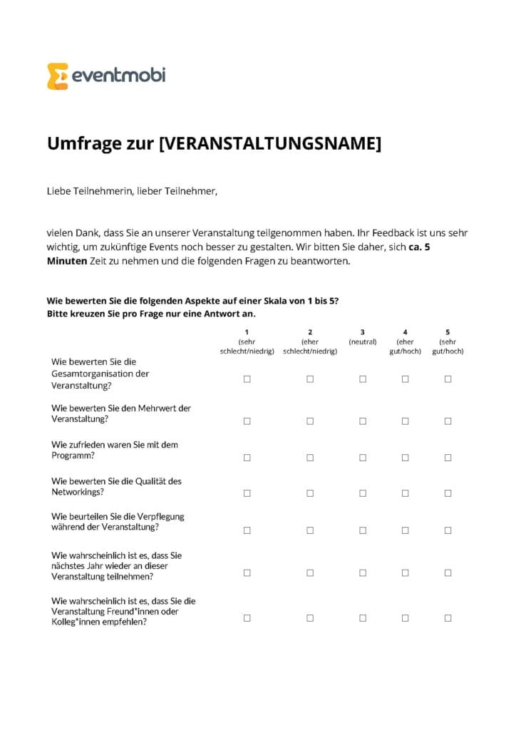 Vorlage Feedback-Umfrage (Seite 1)