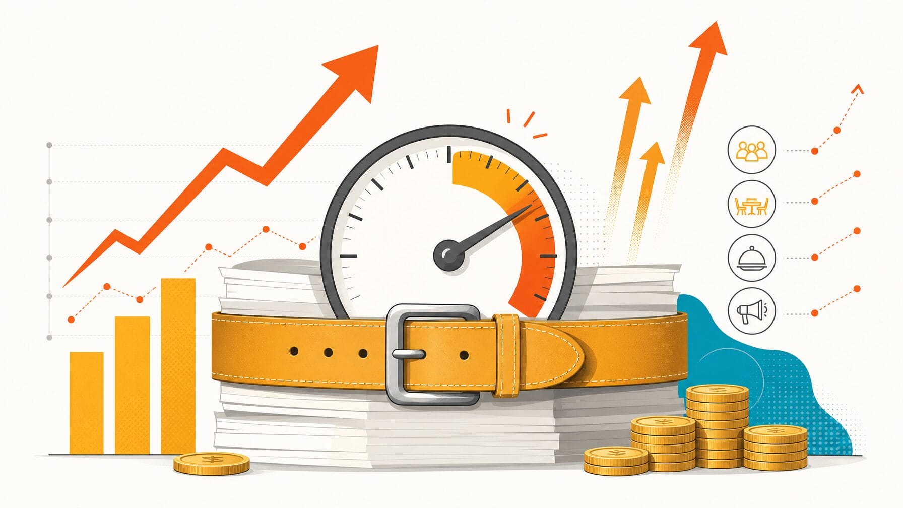 Illustration depicting rising event costs and budget pressure facing planners in 2026