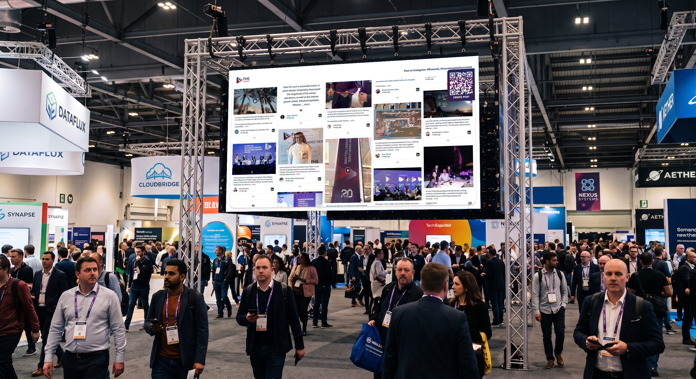 EventMobi and Walls.io partner to display live attendee social media feeds on event mobile apps and Live Display screens.