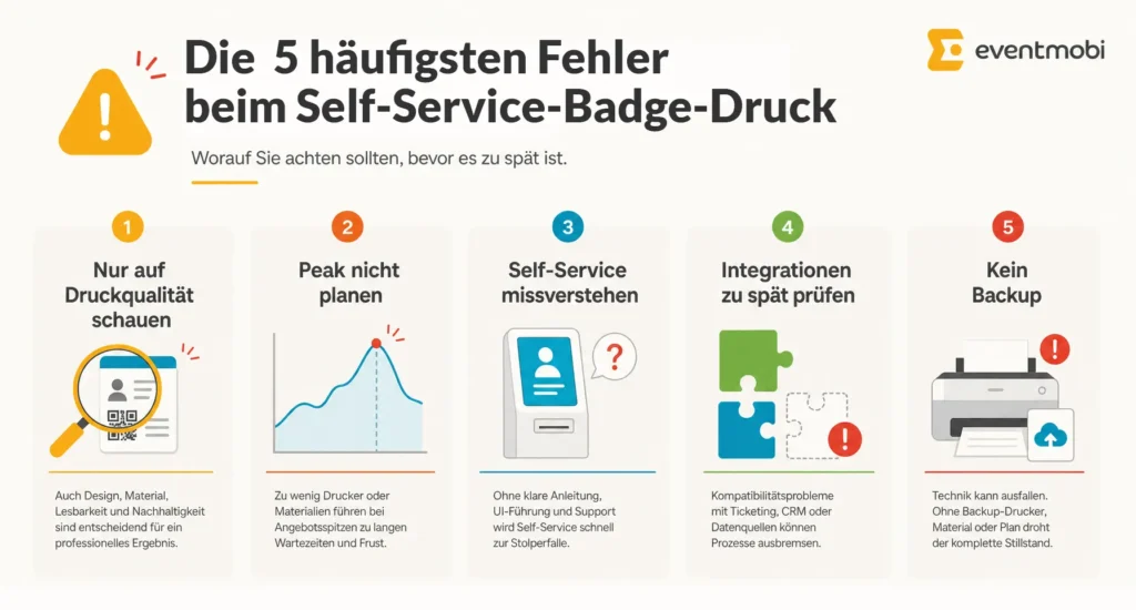 Infografik: Die 5 häufigsten Fehler beim Self-Service-Badge-Druck