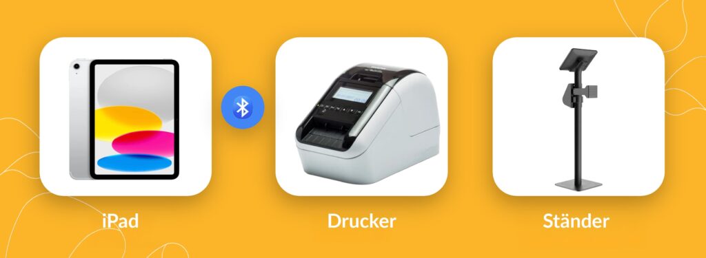 Das BadgeON™-Setup: iPad, Brother-Drucker und Stände