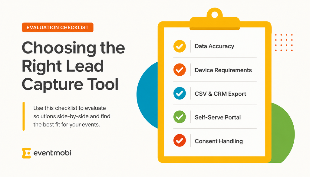 Evaluation checklist for choosing a lead capture tool with accuracy and export items.