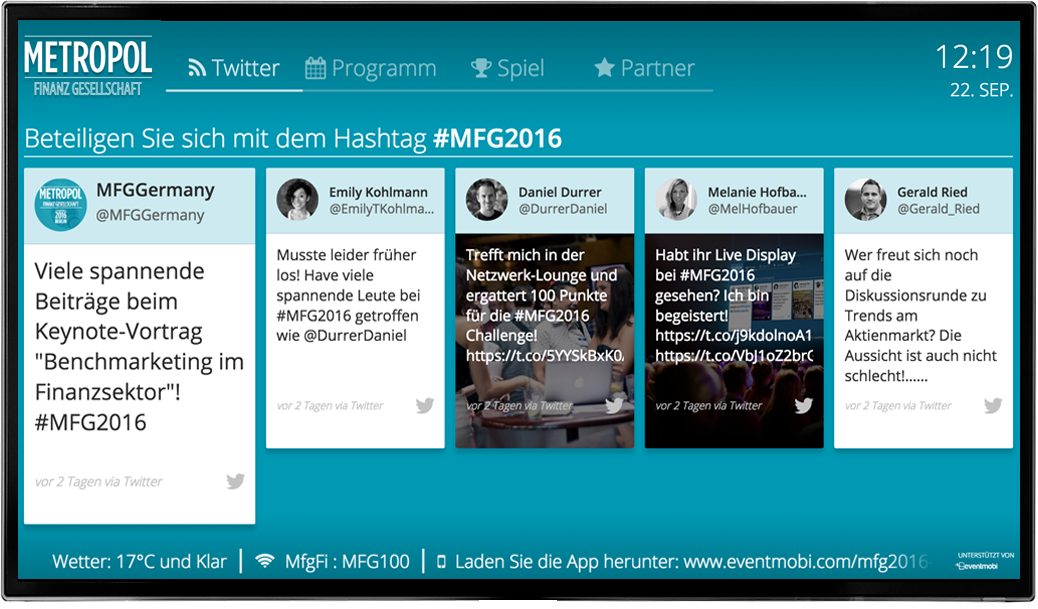 EventMobi Live Display Social Screen